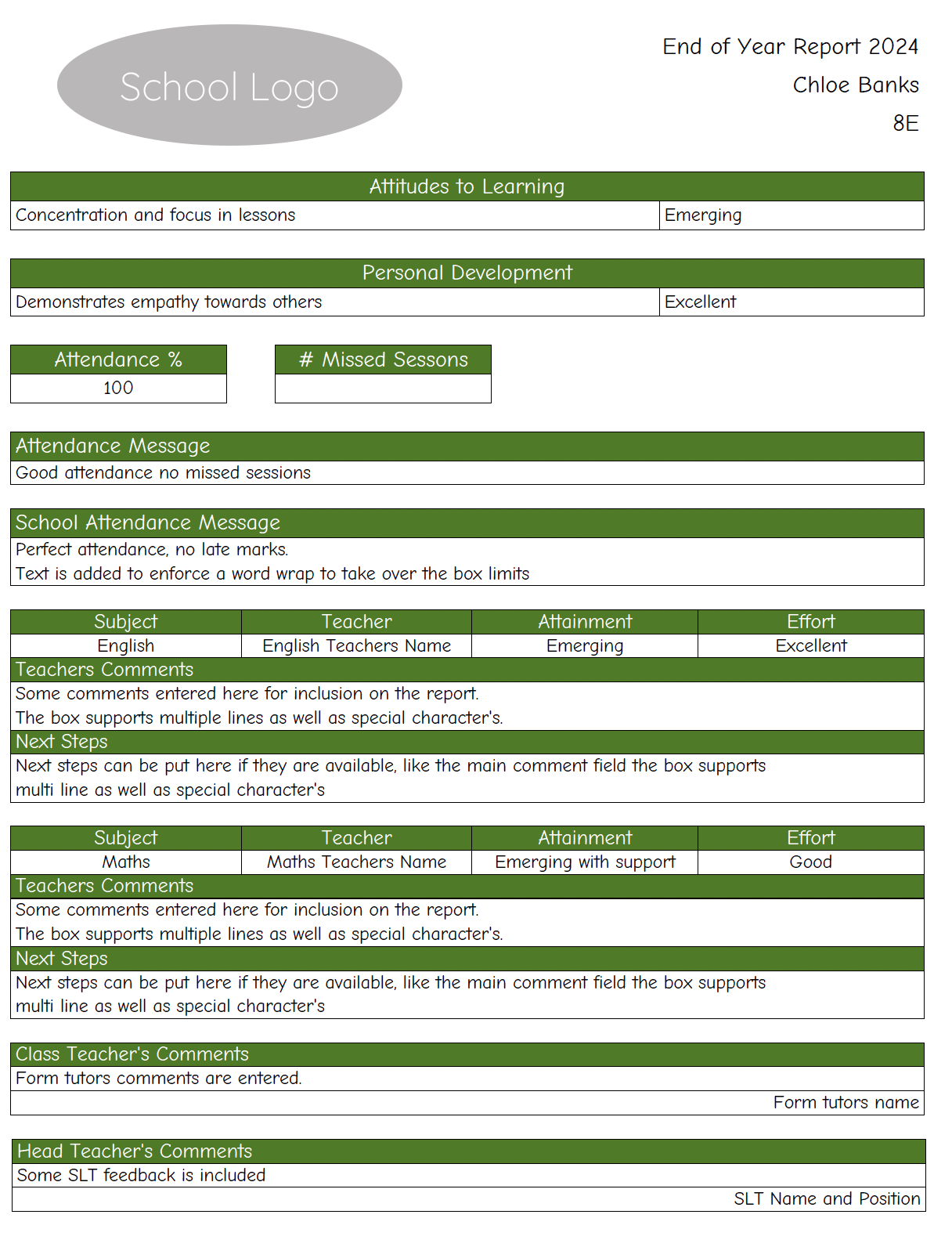 Student End of Term Report Example | EDU365 SOFTWARE DEVELOPMENTS