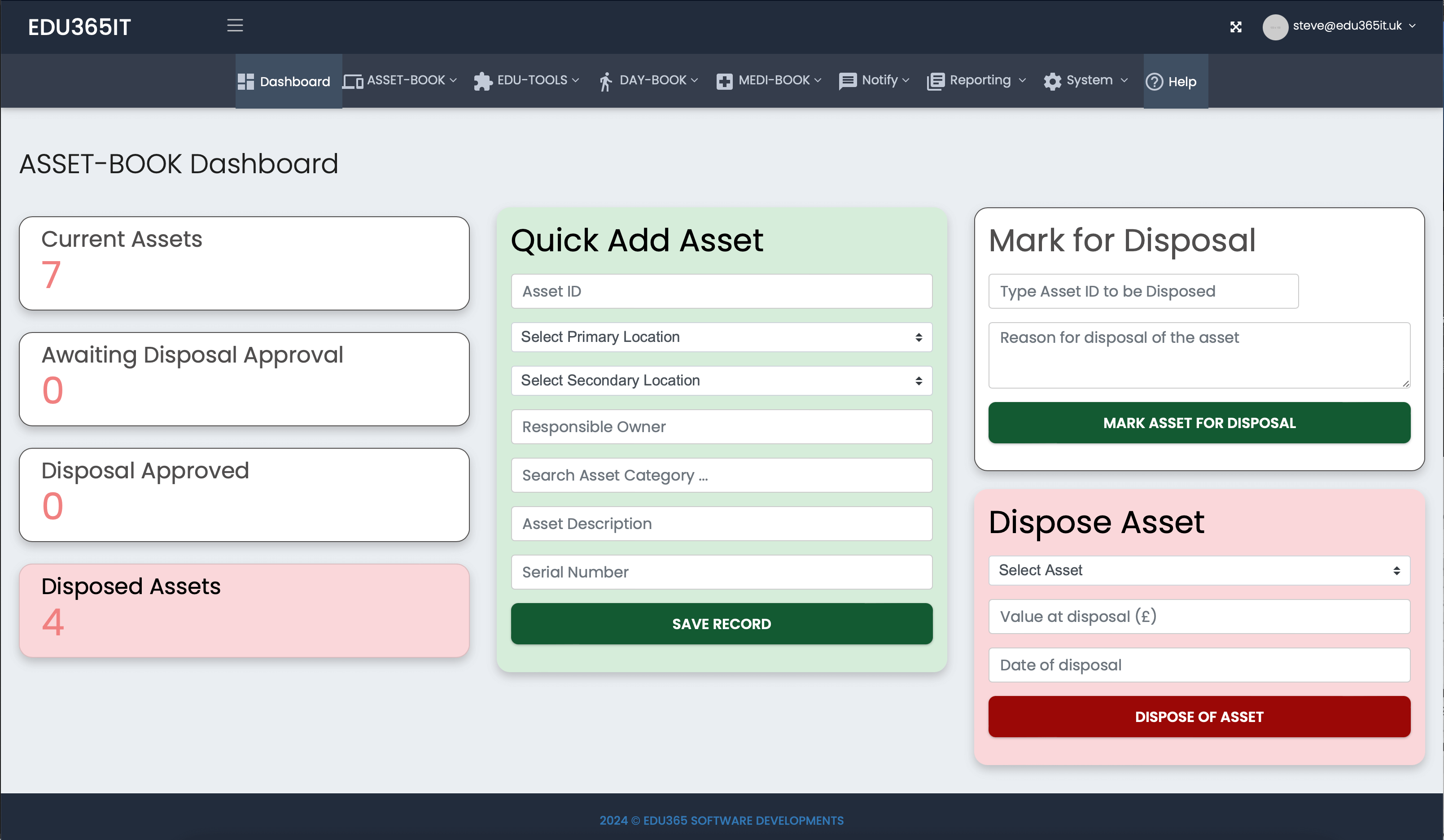 ASSET-BOOK Dashboard